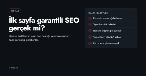 İlk Sayfa Garantili SEO Gerçek mi? Garanti Vaatlerinin Riskleri
